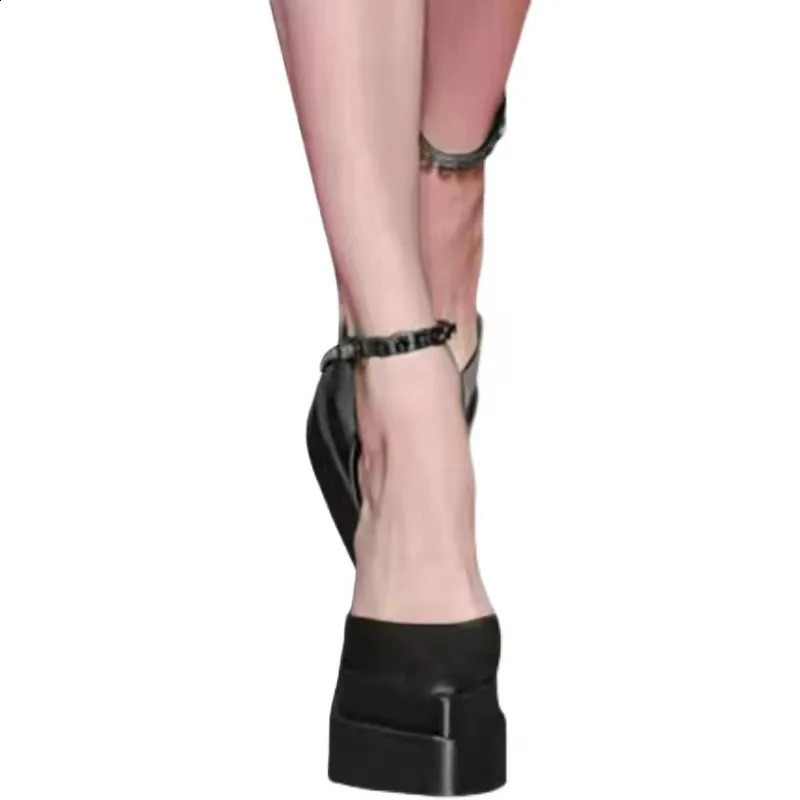 Super High heeled Shoes Summer Fashion Water Platform Thick Back Satin High heeled Fashion Womens Single Shoes 240919