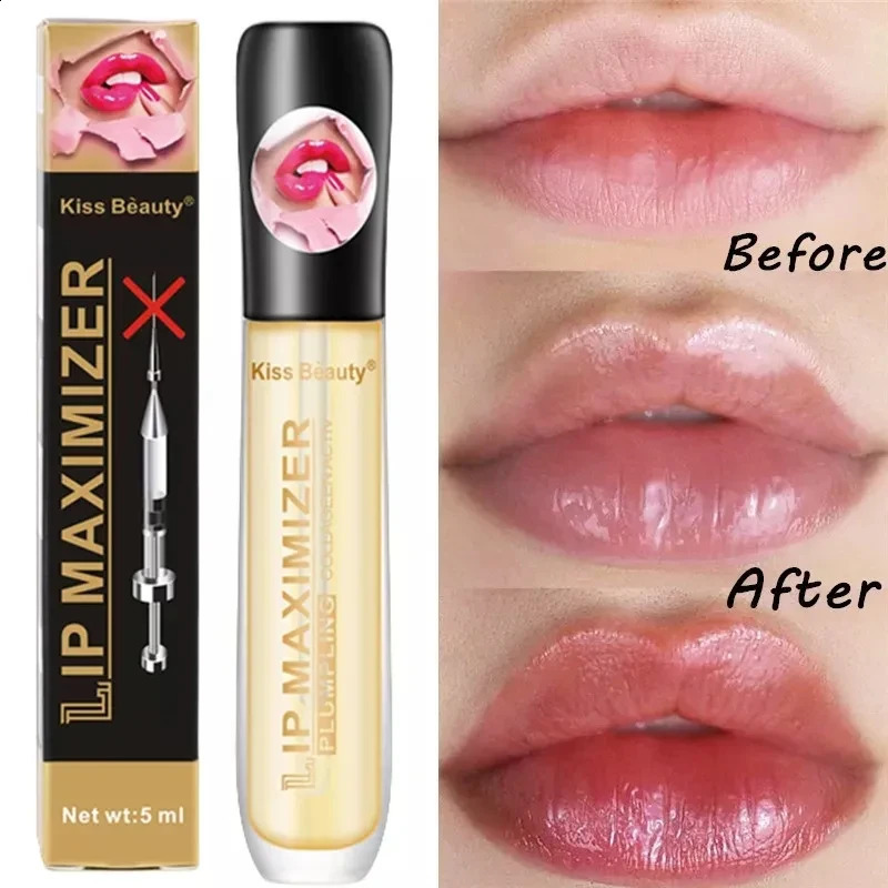 5ml Sexy Plump Lip Oil Instant Collagen Volumising Lips Repairing Reduce Fine Long Lasting Moisturizer Care Serum Brighten 240911