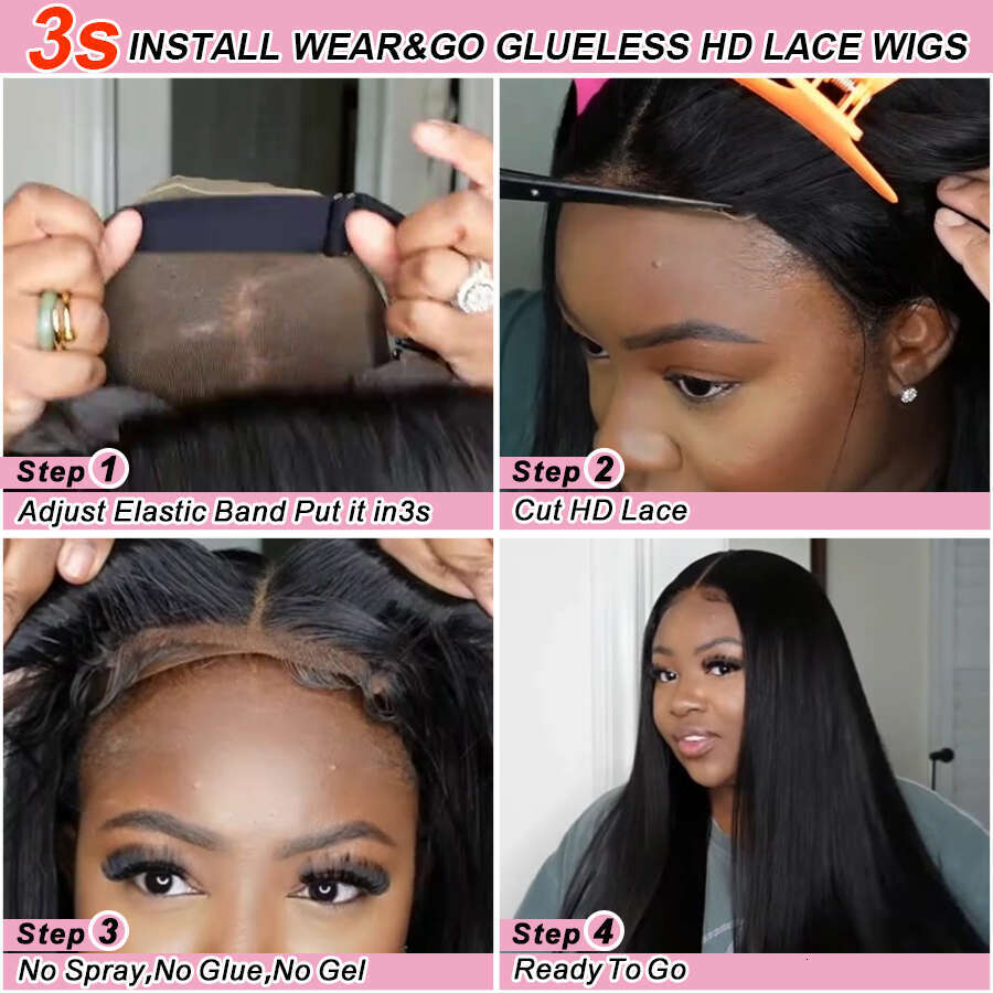 Wow Angel Glueless 250% Real Lace 7X7/6x6/5X5 HD Closure Wig Body Wave Pre Plucked Human Hair Wigs For Women
