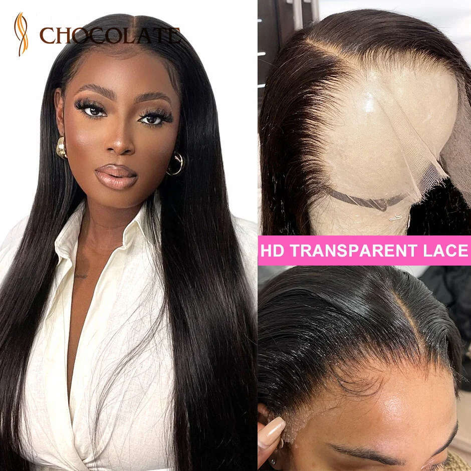 32 Inch Mongolian 4x4 HD Pre Bleached Knots For Women Straight 13x4 Lace Front Human Hair Wigs