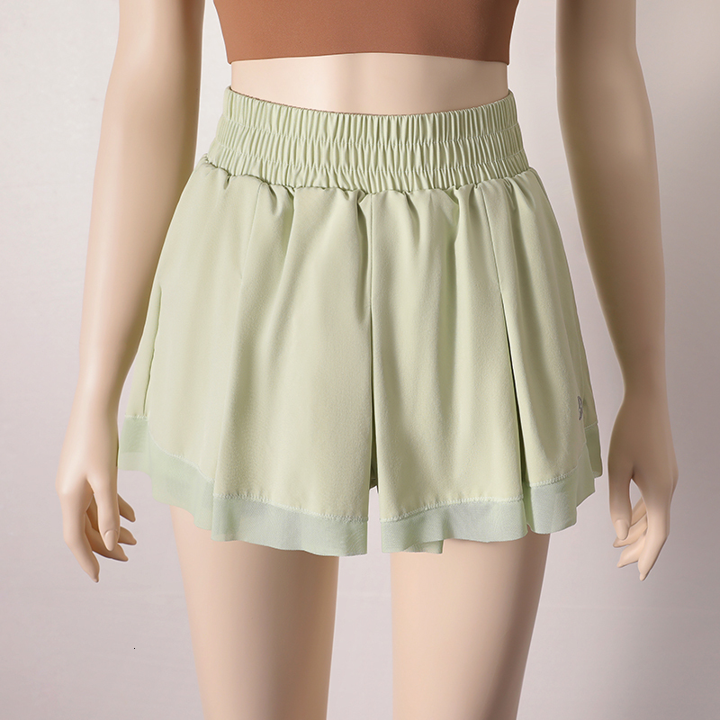 Women Tennis Skorts Sport Athletic Yoga Skirt Solid Color Anti Exposure Fiess High Waist Shorts Female Sportswear