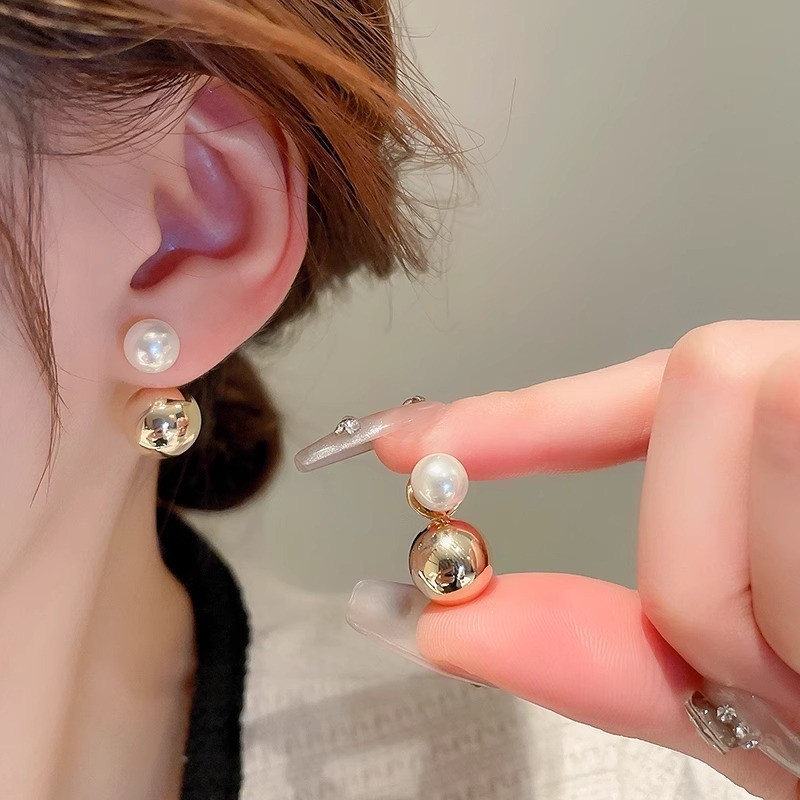 Personality, simple metal earrings, high-fashion temperament, round earrings Free shipping