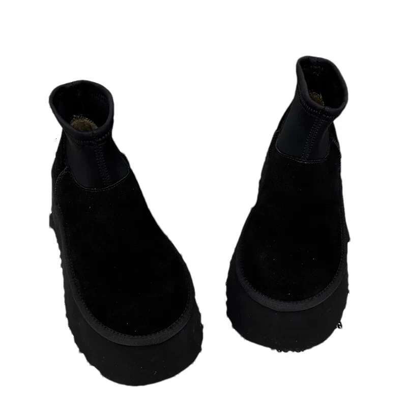 Leopard Platform Women Snow Ankle Boots Designer Flats Casual Short Plush Cotton Shoes 2024 Trend Warm Winter Botas Mujer