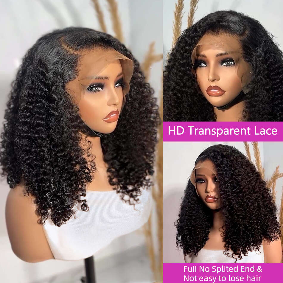 Pretty Diary Curly Wigs Human Hair Short Bob 13x4 Transparent Lace Front Deep Wave Glueless Ready To Wear 5x5 Closure Wig Precut
