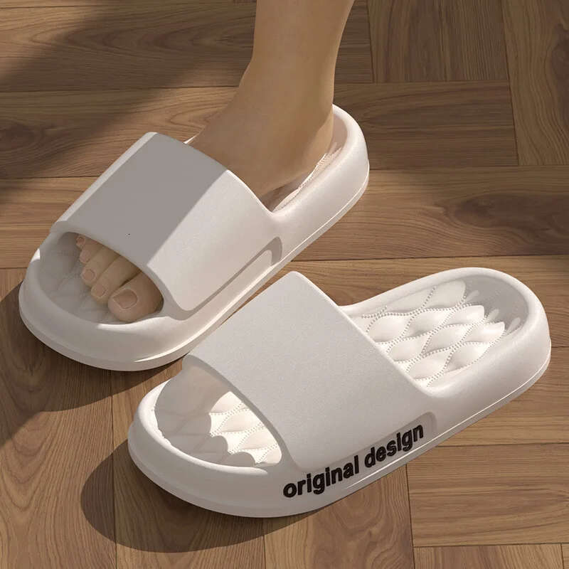 Bebealy Letter House Shower Bathroom Shoes EVA Beach Slides Fashion Soft Cloud Slippers 2024 Summer Women Sandals