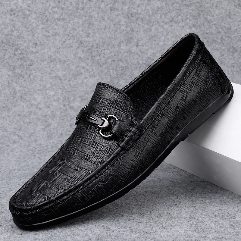 2022 New Black Loafers High Quality Designer Men's Leather Soft Sole Comfortable Casual Shoes Moccasin