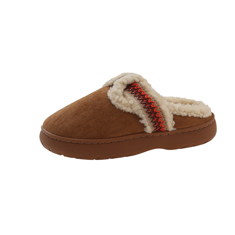 2024 new free shipping cotton Slippers mop suitable for women's thick bottomed height increasing cotton mop with plush insulation