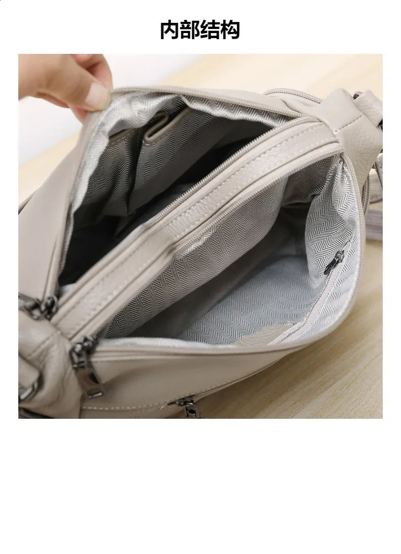 High Quality Cow Leather Womens Shoulder Crossbody Bag Genuine Leather Underarm Bag Ladies Commuting Large Capacity Tote Bag 240909