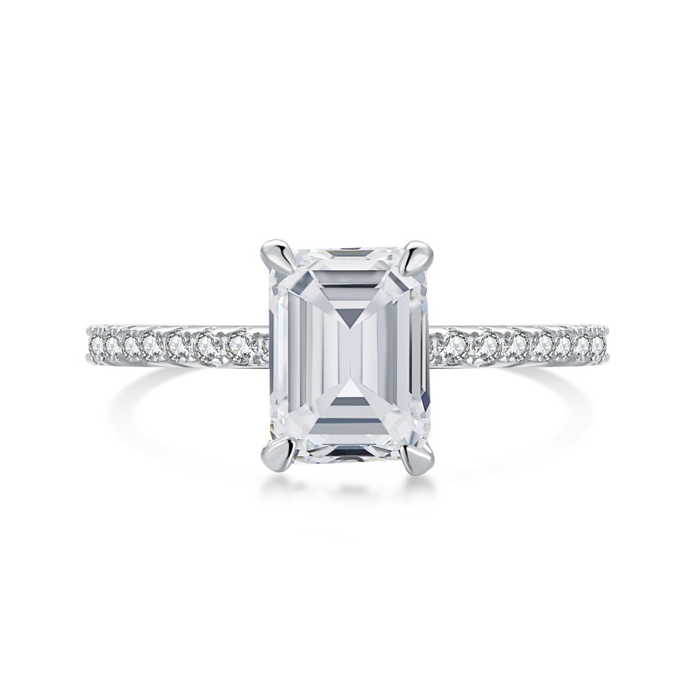 Cross-border hot series s925 sterling silver ring collection of European and American fashion light luxury ice cut high-carbon diamond ring explosion
