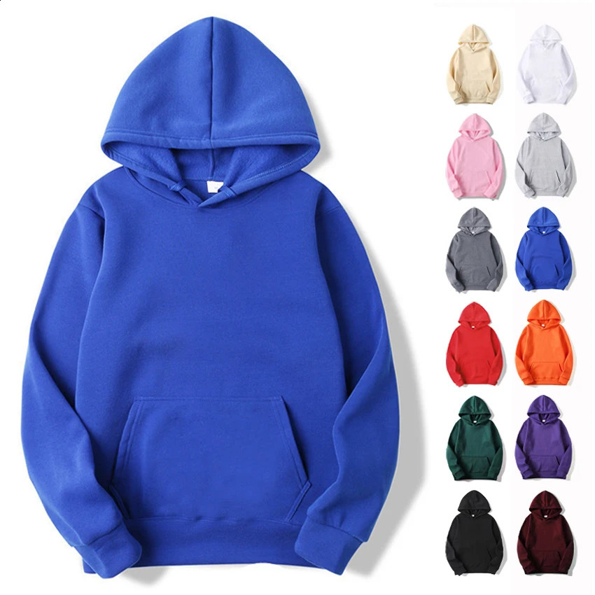 Plain Fleece Men Hoodies Sweatshirts Fashion Hooded Sweatshirt Unisex White Black For Polerones Hombre Felpa Uomo 240915