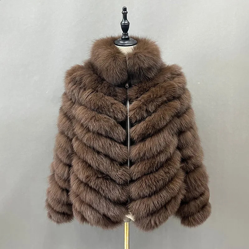 Women Fox Fur Coats Winter Thick Warm Reversible Coat Double Side Jacket Natural Fur Jackets 240911