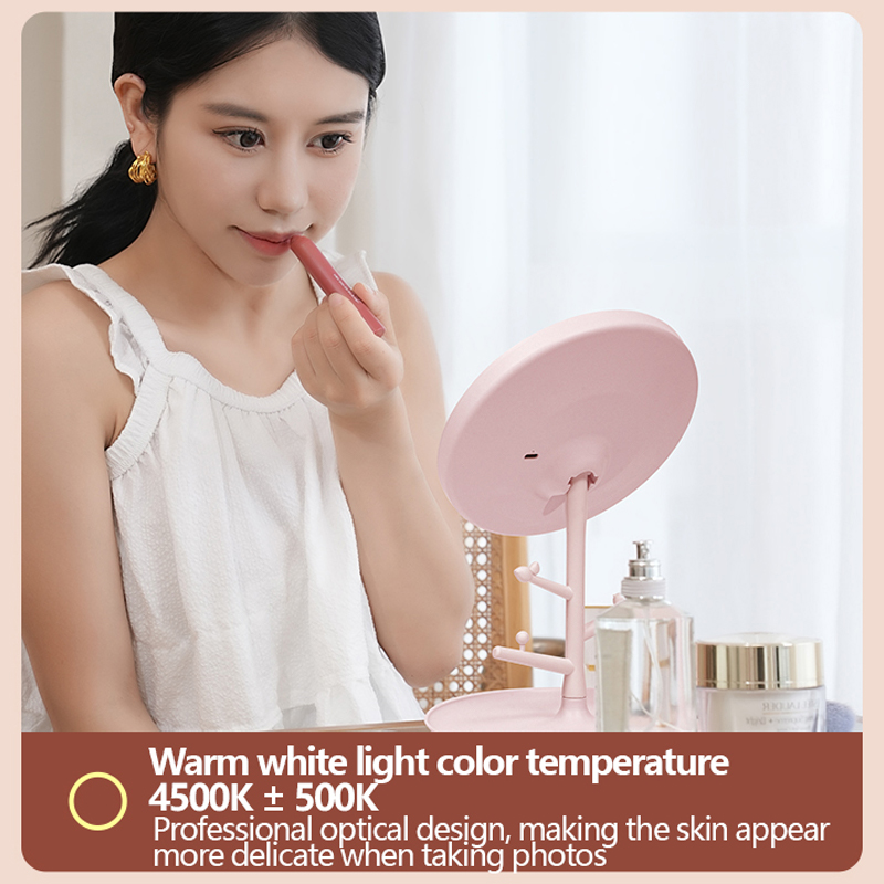 Factory direct LED cosmetic mirror rotatable desktop mirror desktop beauty mirror dormitory portable makeup mirror wholesale