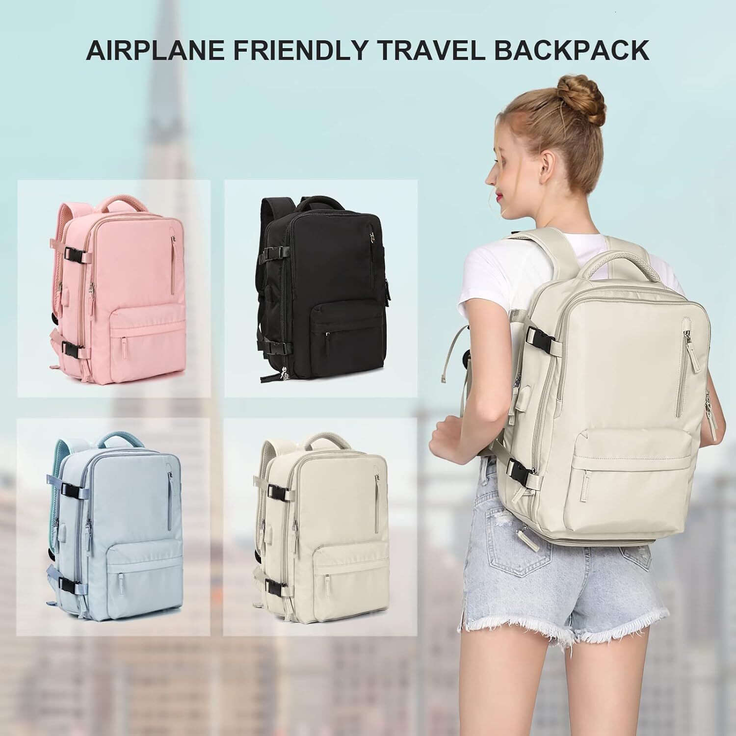 Carry On Backpack,Large Hiking, Waterproof Outdoor Sports Rucack Casual Daypack Fit 15.6 Inch Laptop Backpack College