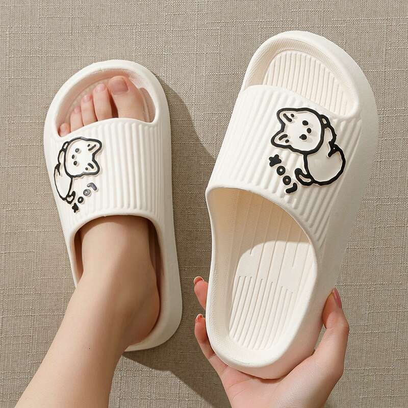 Cloud Summer Slippers Cartoon Bear Flip ps Beach Shoes Women Flat Sandals Indoor Bathroom Slides Men