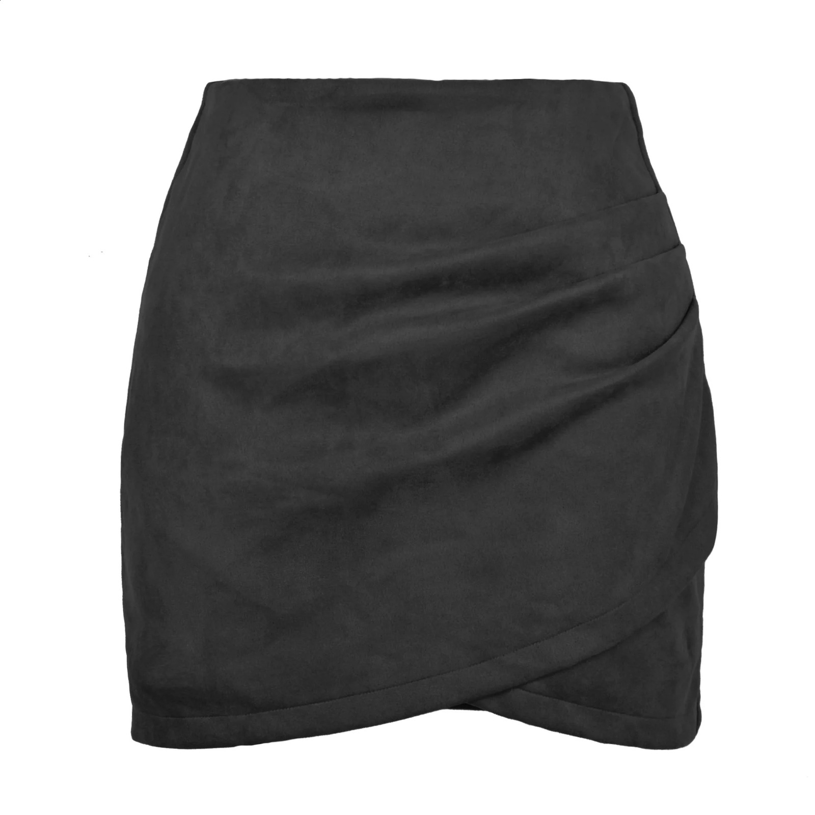 Suede Irregular Skirts Summer Women High Elastic Waist Pleated Zipper Skirt LDY-WW5165 240919