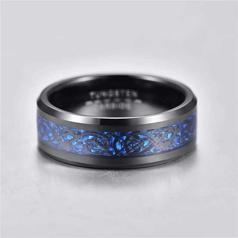 Charm Couple Rings Men Stainless Steel Celtic Dragon Ring Black Zircon Womens Wedding Band Rings Set Valentines Day JewelryX240921
