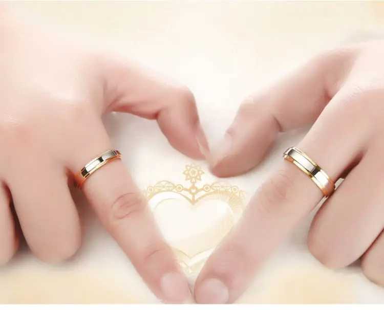 4mm 6mm Couple Ring Gold-Color Jewelry for Women Man Titanium Steel Lover Ring Personalized Ring Customize Ring Engraved RingX240921
