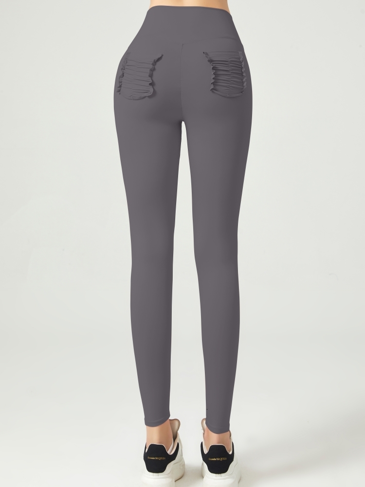 High Waist Women Yoga Stretch Fiess Gym With Back Pocket Exercise Sports Pants Training Tights Running Leggings Quick