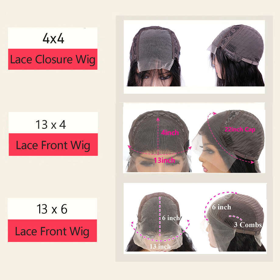 13x4 Straight HD Frontal Wigs 13x6 Transparent Front Human Hair For Women Pre Plucked 4x4 Lace Closure Wig On Sale