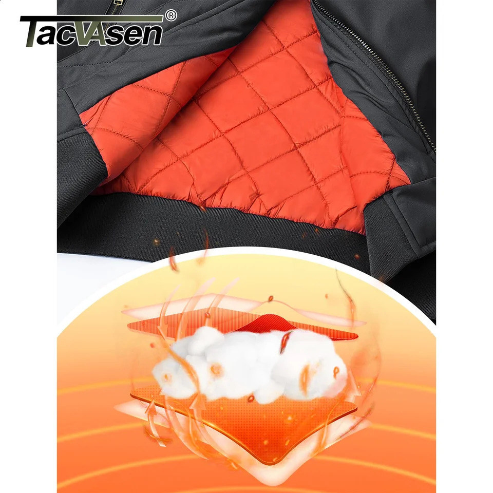 TACVASEN Winter Padded Bomber Jackets Outwear Mens Retro Pilot Jacket Coat Casual Baseball Jackets Varsity Jackets Streetwear 240911