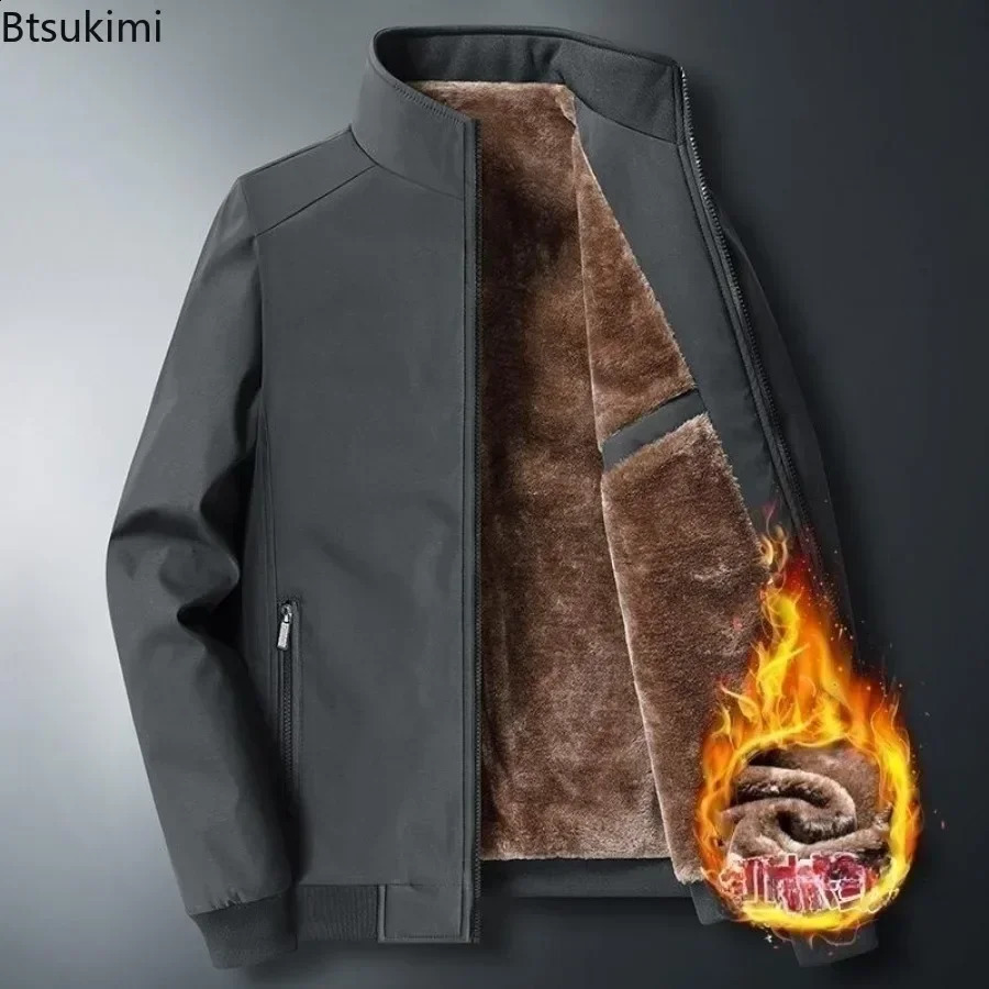 Autumn Winter Fleece Thick Jacket Men Warm Windbreaker Fur Collar Coat Jacket Male Fashion Winter Lamb Wool Parka 8XL 240911