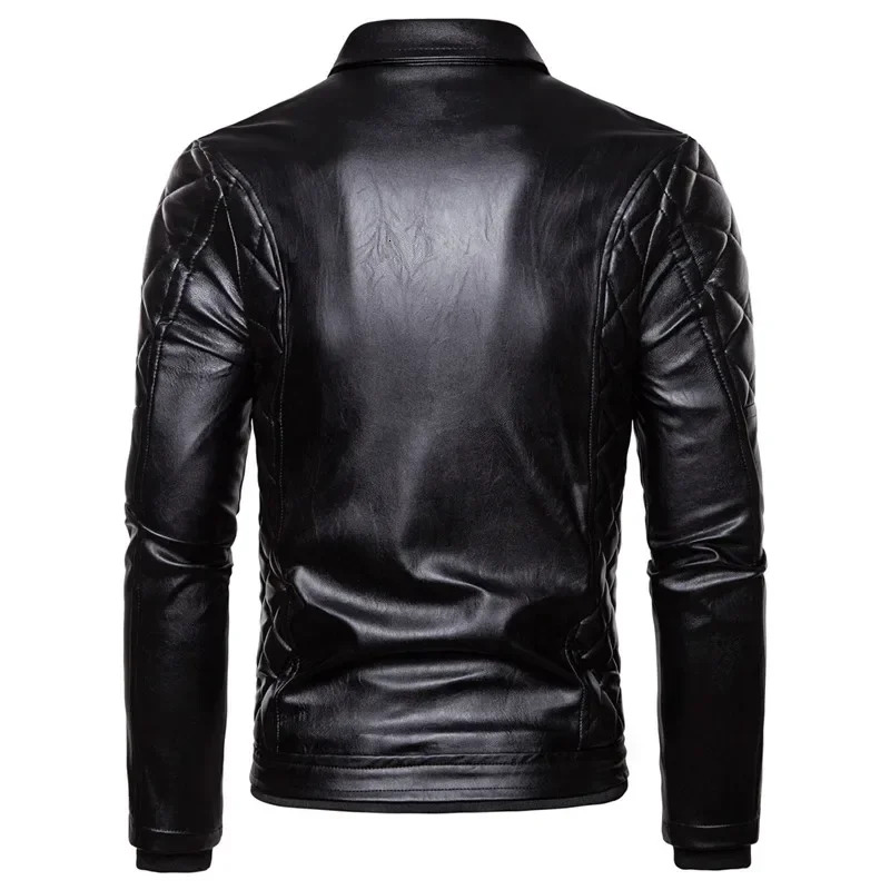 2023 Autumn Suede Collar Removable Slim Fit Men's Warm Pu New Motorcycle Bomber Wool Leather Jacket EUR 2Xl