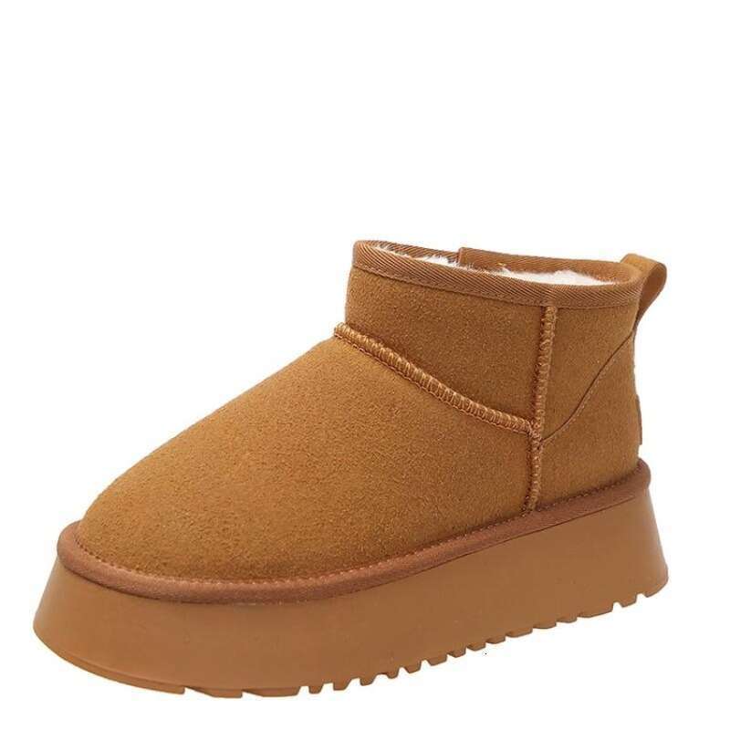 Ankle Flats Platform Snow Suede Plush Warm Casual 2023 Winter New Thick Goth Fashion Shoes Women Boots