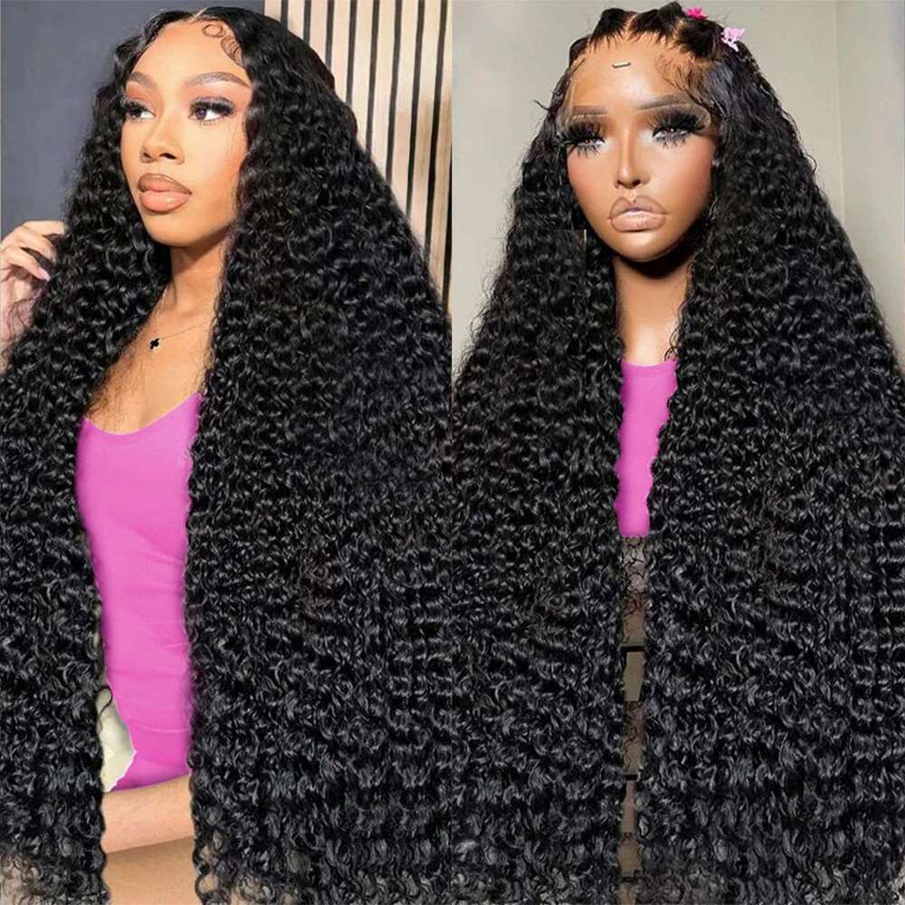 30 40 Inch 250 Density 13x6 Hd Lace Frontal Wig Water Deep Wave Human Hair Glueless 5x5 Curly Closure Wigs For Black Women