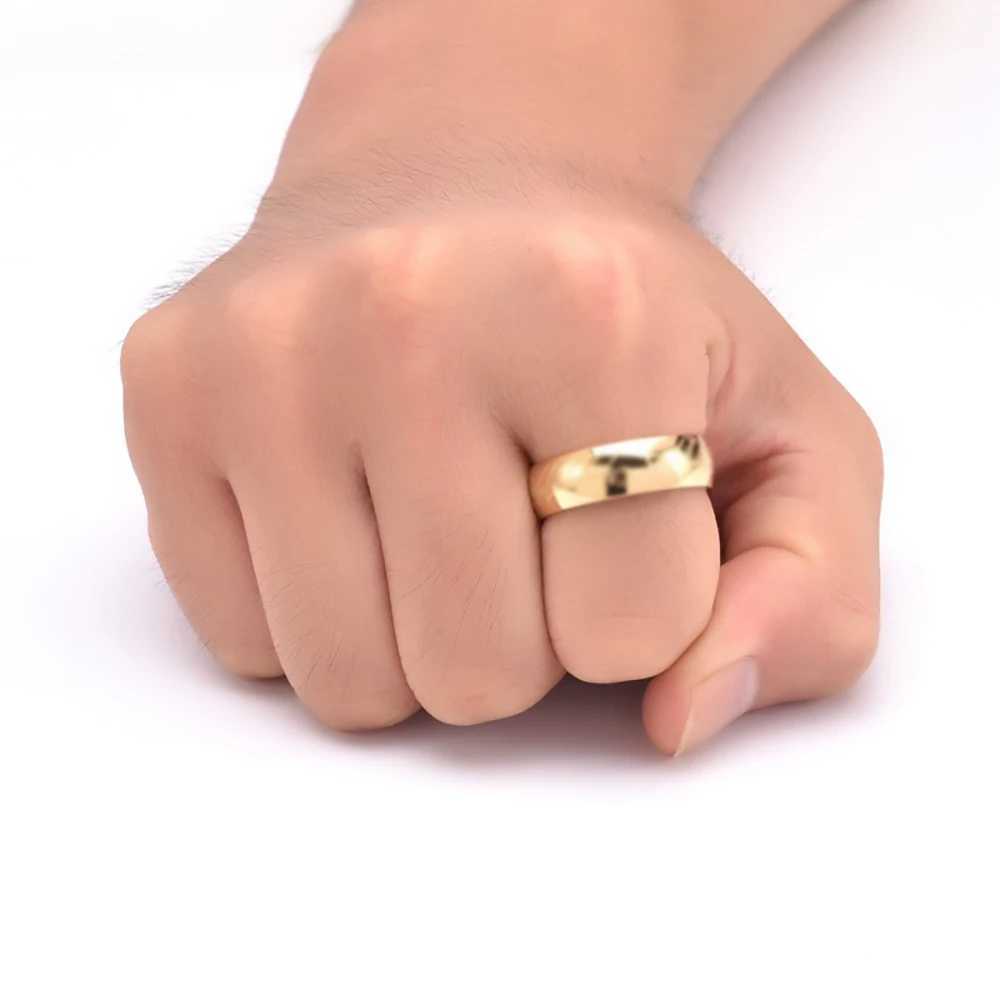 2024New Simple Stainless Steel Domineering Lord of the Ring Of Power 3D Carved Couple Rings Fashion Vintage Male Jewelry GiftsX240921