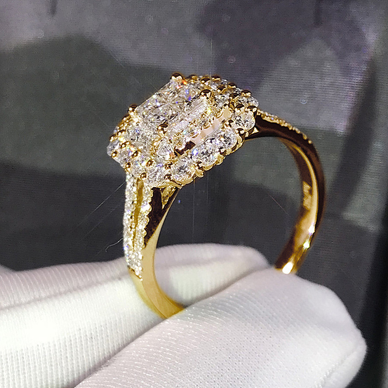 Classic women's micro-set zircon wedding rings Fashionable hand jewelry Free shipping