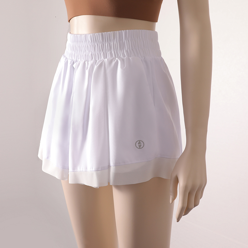 Women Tennis Skorts Sport Athletic Yoga Skirt Solid Color Anti Exposure Fiess High Waist Shorts Female Sportswear