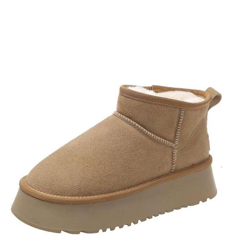 Ankle Flats Platform Snow Suede Plush Warm Casual 2023 Winter New Thick Goth Fashion Shoes Women Boots