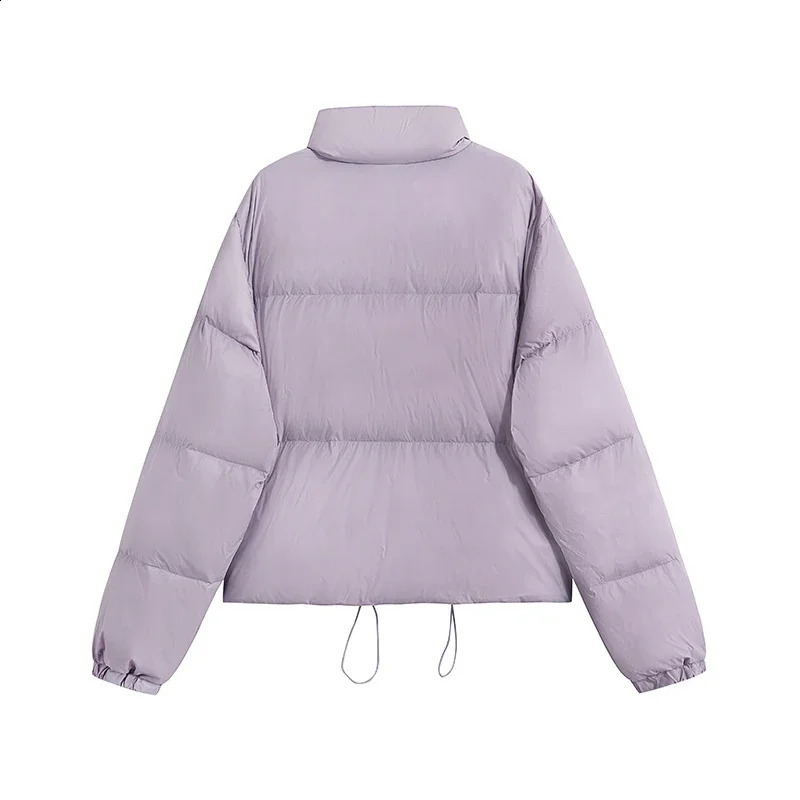 Womens winter cotton padded jacket casual plain neck thick pocket loose zipper short and simple warm open top 240921