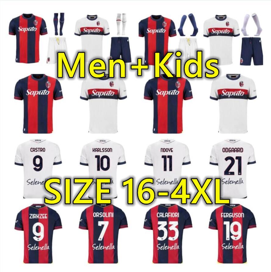 24 25 Bologna home Soccer Jerseys ORSOLINI ARNAUTOVIC 2023 2024 RAIMONDO ZIRKZEE AEBISCHER SCHOUTEN Football Shirt LYKOGIANNIS SOUMAORO BONIFAZI AMEY Men Kids
