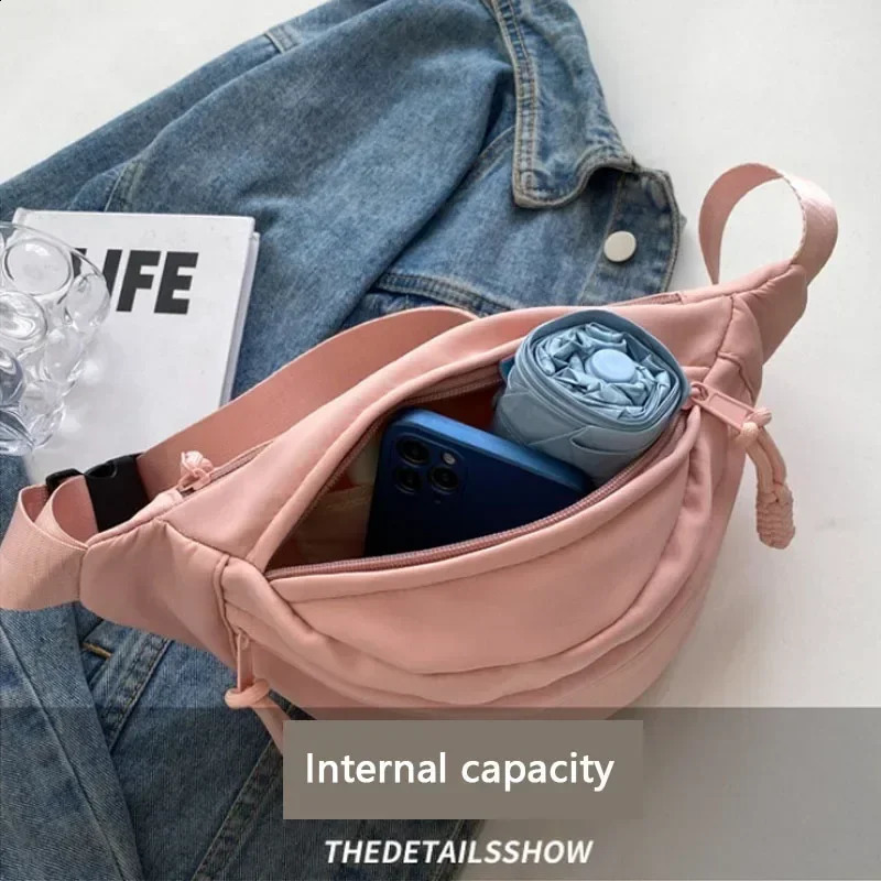 Chest Bags Banana Bag for Women Sling Crossbody Waist Pack Canvas Running Casual Fanny Packs Sport Half Moon Belt 240919