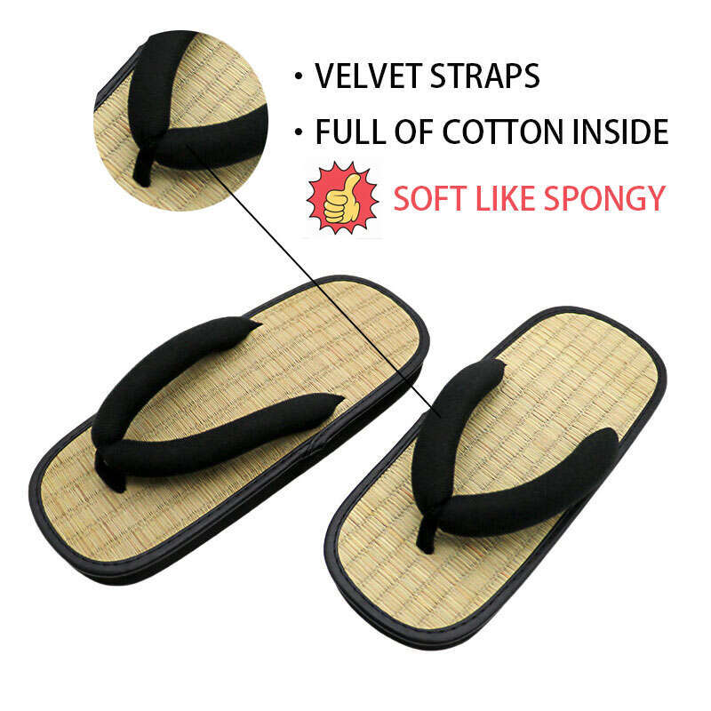 Bamboo Japanenes Shoes for Women House Tatami Slippers Platform Straw Flip ps Wicker Sandals Woman Summer 2024 Comfortable