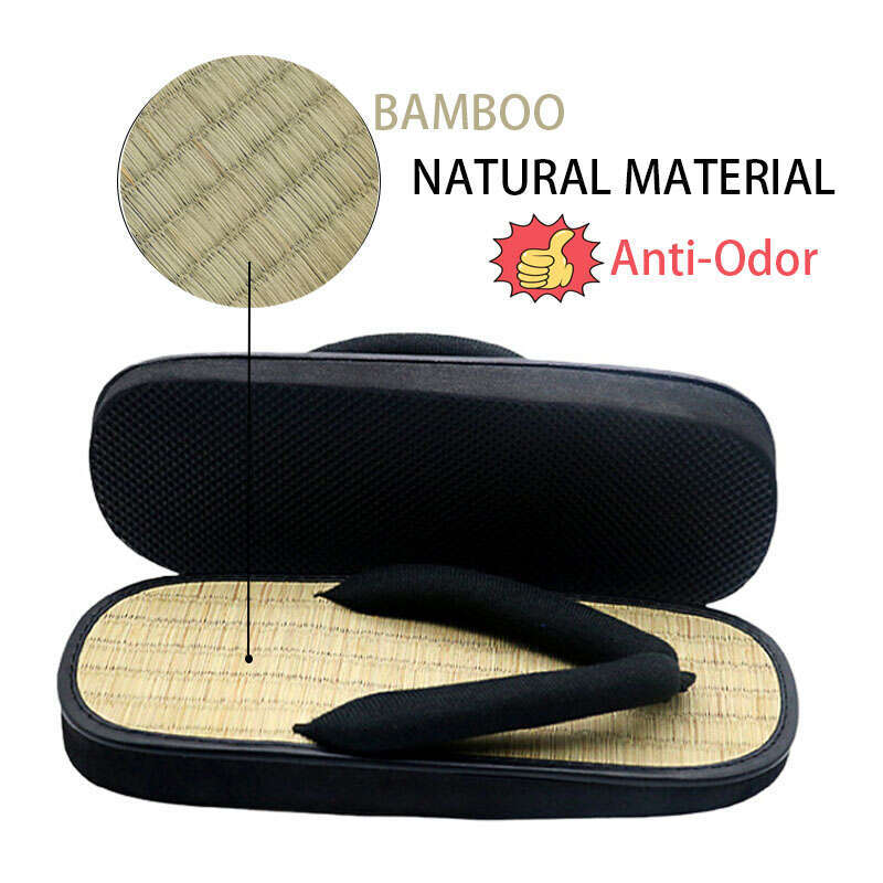 Bamboo Japanenes Shoes for Women House Tatami Slippers Platform Straw Flip ps Wicker Sandals Woman Summer 2024 Comfortable