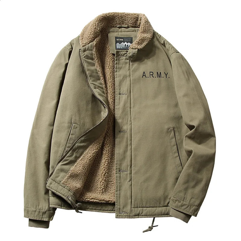 Mens Fur Collar Jackets Outerwear Clothing Fleece Bomber Jacket Clothes Men Thick Warm Jacket Autumn Winter Military Parkas 240911