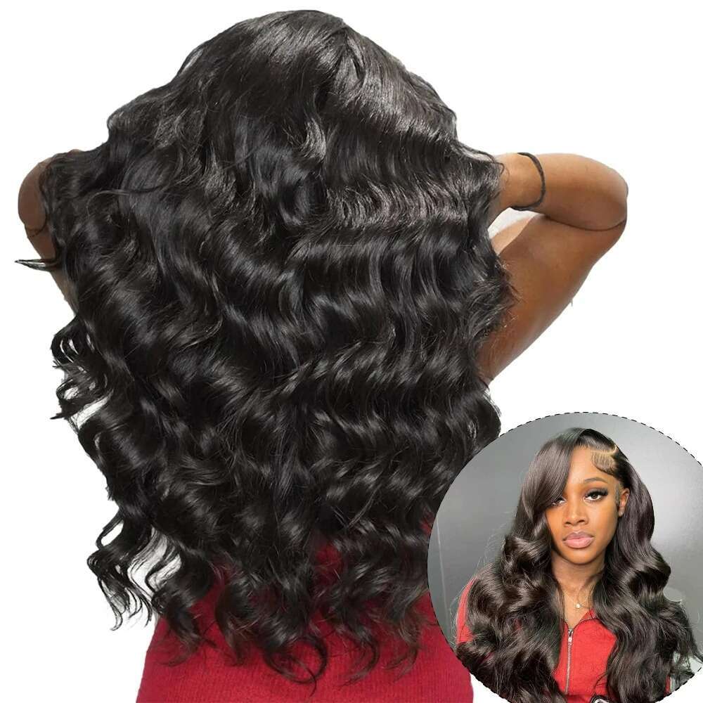 250 Density 30 40 Inch HD Transparent 13x4 Pre Plucked Body Wave Frontal Human Hair Brazilian 13x6 Lace Front Wig Women