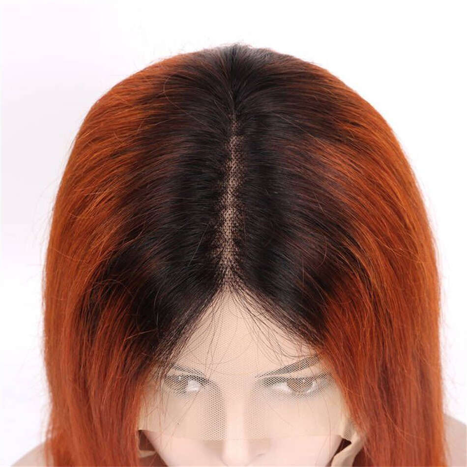 1B/Orange Ginger Straight 13X4 HD Frontal Wig Ombre Human Hair 4x4 Lace Closure Colored Wigs For Black Women