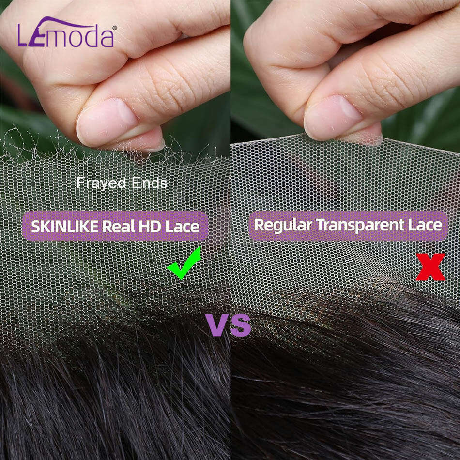 13x6 Frontal Deep Wave 250 Density SKINLIKE Real HD Virgin Pre plucked 13x4 Lace Wig Human Hair Lemoda