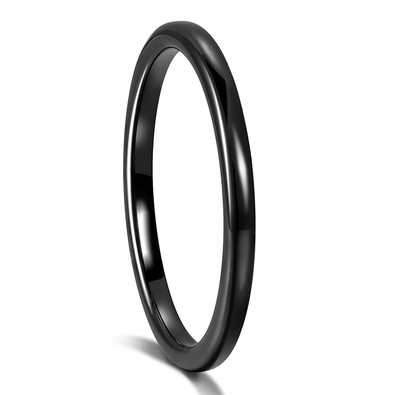 Classic polished comfortable hemispherical ring 2mm wide women's slim plain ring ring Free shipping