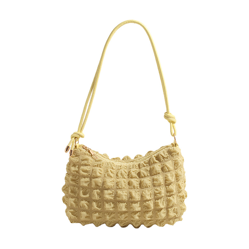 Simple temperament, gentle pleated cloud bag Women's new lightweight Korean version single shoulder small square bag