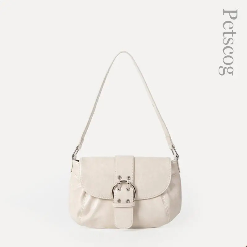 Korean Style Womens Handbag Pu Leather Belt Hasp Half-moon Underarm Hobo Purse Y2K er Shoulder Bags 240918