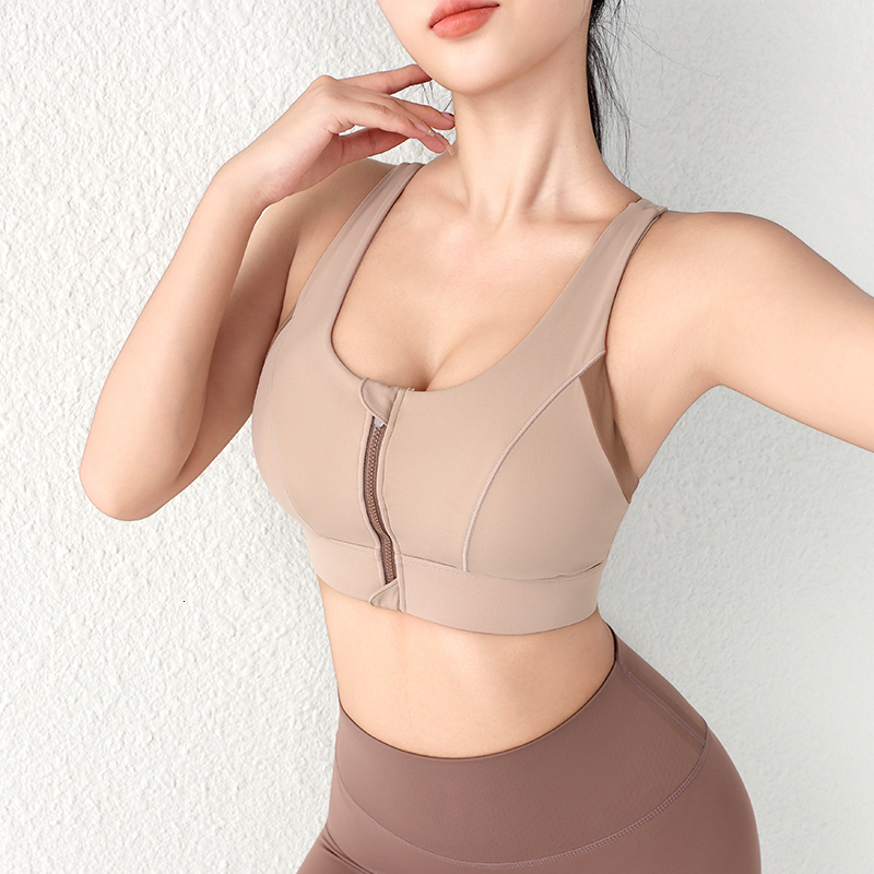 New Design Summer One-Piece High-Strength Shock-Proof Underwear Vested Front Zipper Y Sports Bra