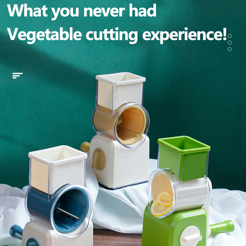 Rotary Cheese Grater Shredder Multifunction Kitchen Speed Slicer Vegetable Shooter Potato Hashbrown Grinder for Nut Carrot Radish Cucumber