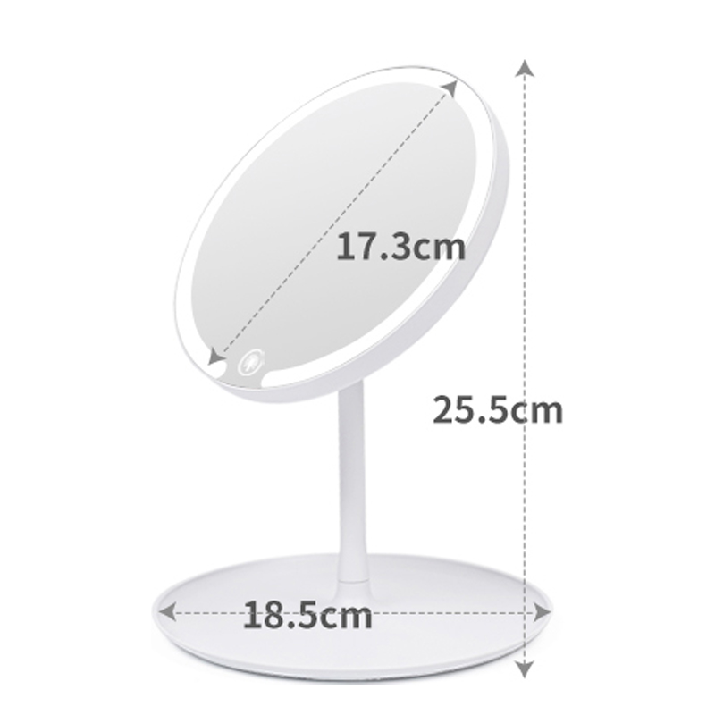 LED make-up mirror rotatable desktop mirror desktop beauty mirror dormitory portable make-up mirror factory direct sale