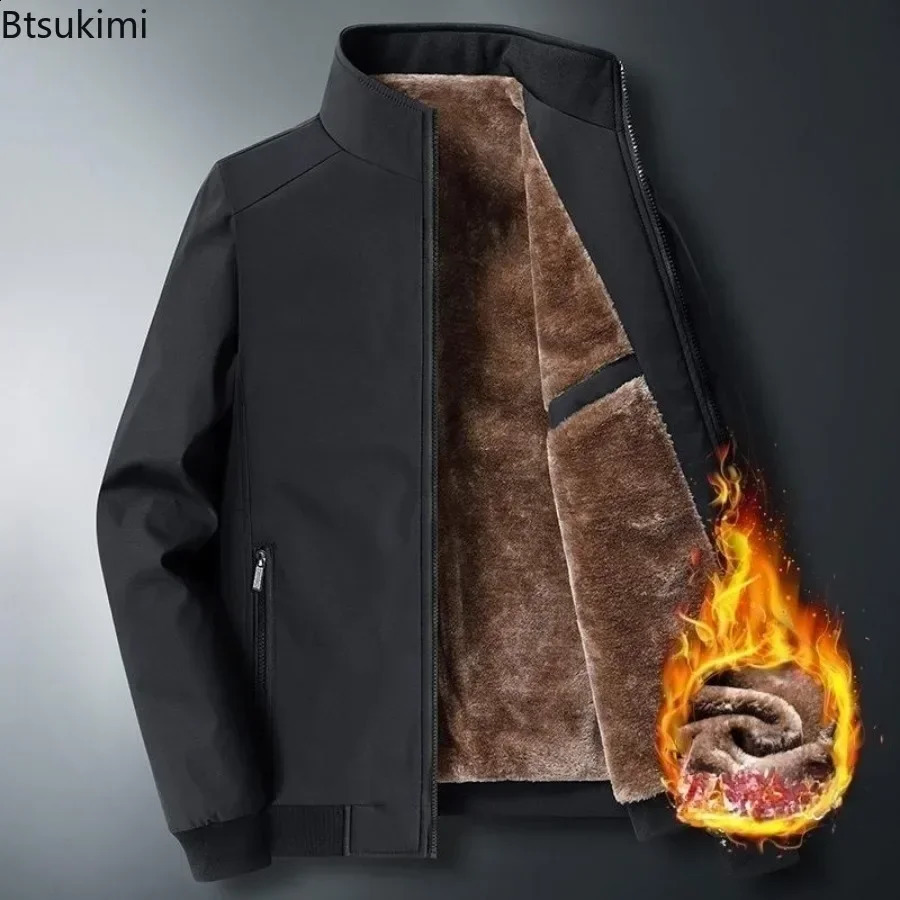 Autumn Winter Fleece Thick Jacket Men Warm Windbreaker Fur Collar Coat Jacket Male Fashion Winter Lamb Wool Parka 8XL 240911