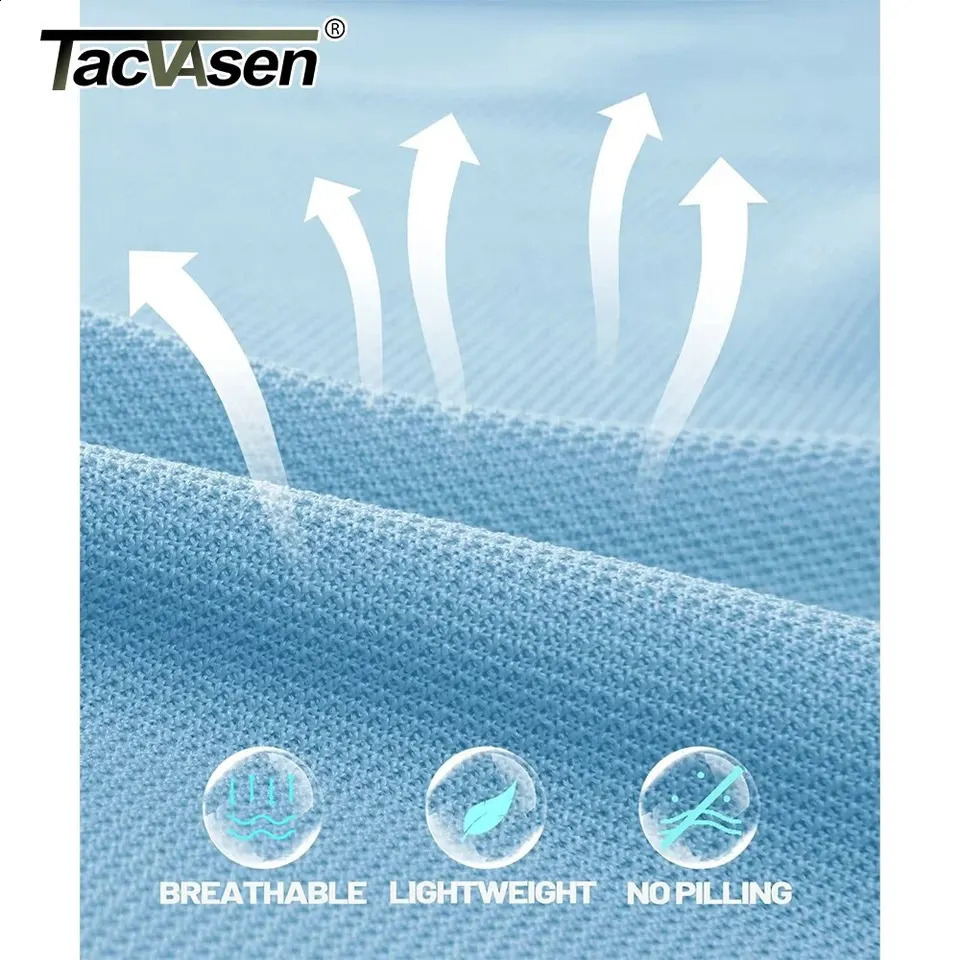 TACVASEN summer long sleeved performance polo Tshirt mens tactical shirt quick drying golf team work jersey casual top 240921