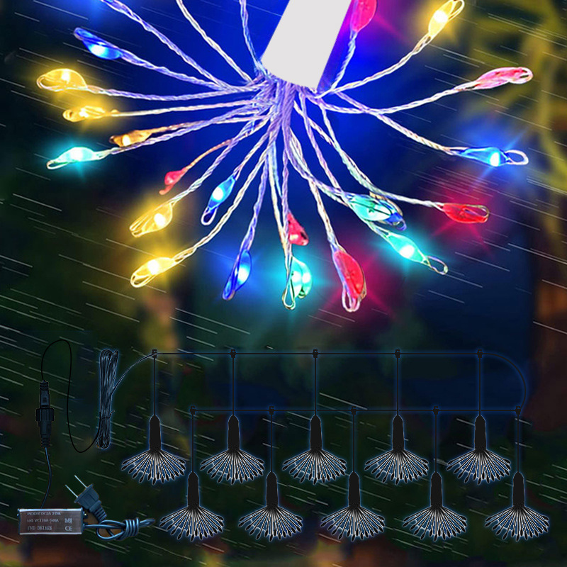 LED Copper Wire Lamp Explosion Star Lamp String Dandelion Fireworks Lamp Christmas Decorative Lamp 300 Lamp One to Ten Colored Lamp